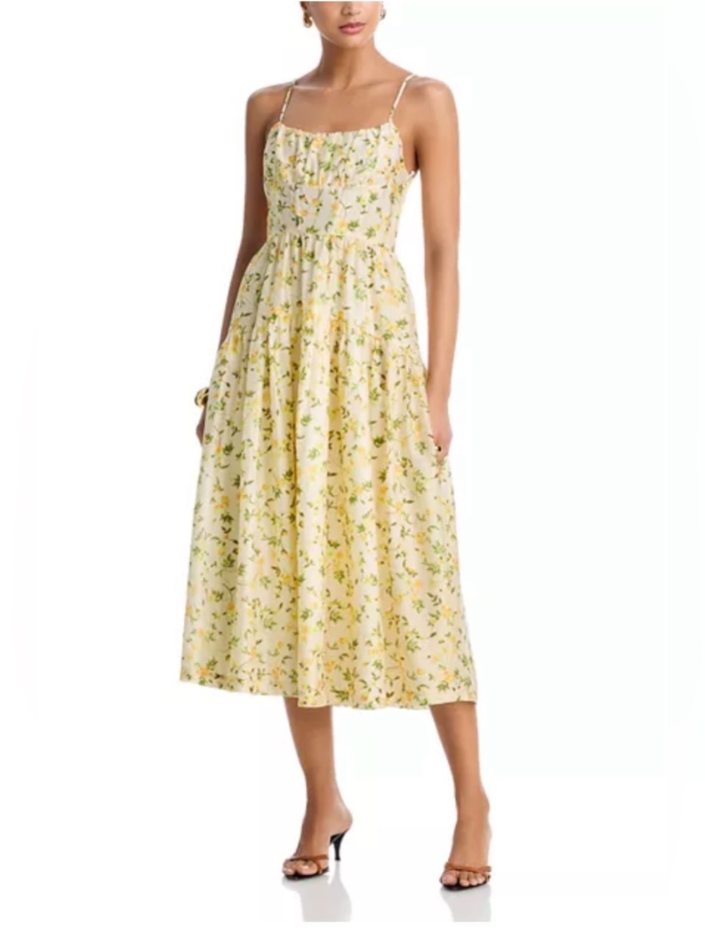 Womens Floral Midi Dress